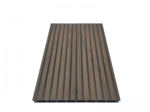 Tradycyjny taras wpc pusty 8 kwadratowych otworów 250x25mm rowki powierzchnia podłogi dwukolorowy ciemnobrązowy wysokiej jakości na zewnątrz